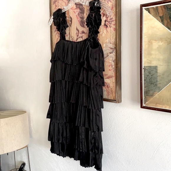 LaROK MINI DRESS LBD STRETCH TIERED 1920 BLACK MINI DRESS S NWOT - Picture 8 of 12